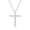 White Gold Plated, variant on 1/2 ct. t.w. Lab Grown Diamond Shared Prong Cross Necklace 925 Sterling Silver, 18"
