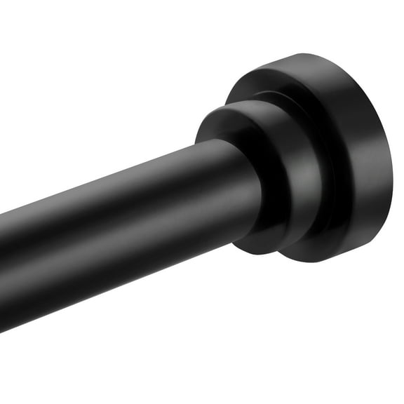 WIDYANA Swivel Shower Curtain Rod 44-74 inches Adjustable Matte Black Spring Tension Shower Rod