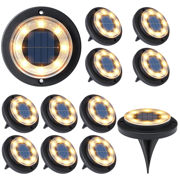 Solar Ground Lights Flacchi Solar Disk Light, paquete de 12