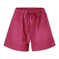 thumbnail image 6 of vigerkar Comfy Drawstring Casual Elastic Waist Pure Color Shorts for Women Summer Beach Lightweight Short Pants with Pockets Hot Pink, 4XL, 6 of 6