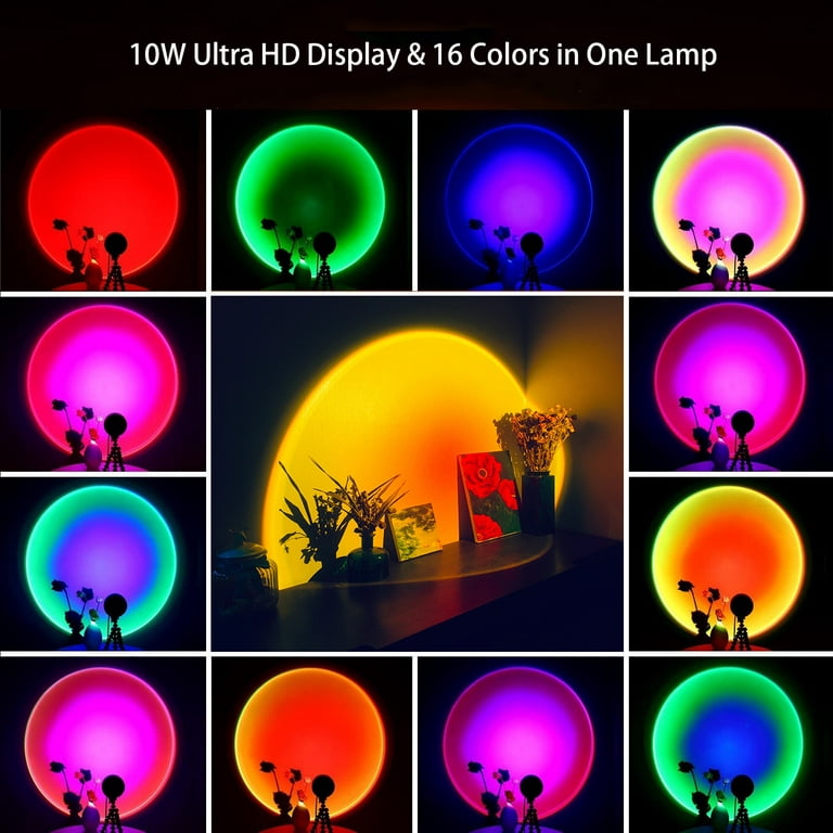 SUNSET LAMP PROJECTOR, 16 COLORS, WITH REMOTE