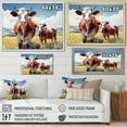 thumbnail image 4 of Designart "Grazers Geometric Cattle Pastoral art painting III" Animals Floater Framed Canvas Print, 4 of 7