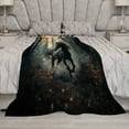 thumbnail image 7 of Cozy Fantasy Horse Flannel Throw Blanket - Vintage Misty Forest Design with Majestic Black Horse, Soft & Warm Fuzzy Blanket for Couch, Sofa, Bed, or Camping - Perfect All-Season Gift for Youngsters &, 7 of 7