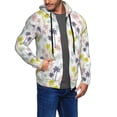 thumbnail image 2 of Wukai Hawaiian Coconut Tree Print Men's Zip-Up Hoodie,Fleece Full-Zip Hoodie for Men, Hooded Sweatshirt-X-Large, 2 of 5