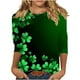 thumbnail image 2 of Xuyuer Womens 3/4 Sleeve St. Patrick's Day T-Shirts Crew Neck Spring Graphic Tee Tops Cute Tunic Tops Basic Tees Blouses Business Work Tee Top Merry and Bright Graphic Tee Tops, 2 of 6