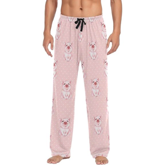 GZHJMY Pig Pajama Pants for Men, Lounge Pants Lightweight Men Pajama Bottoms with Drawstring Pockets, Christmas New Year Birthday Gifts, Small