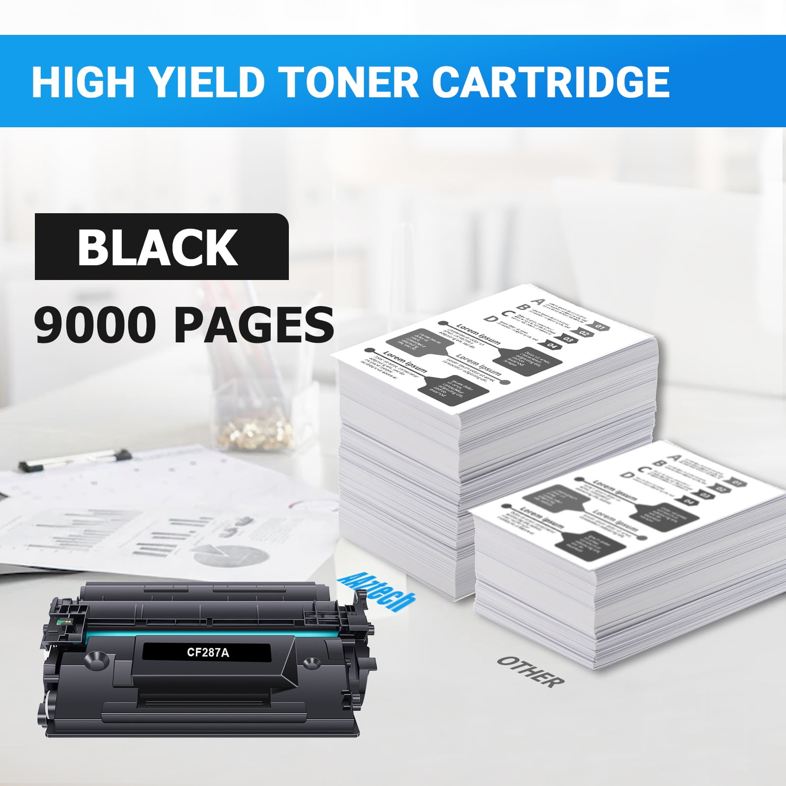 87A Toner Cartridge Compatible for 87A CF287A 87X CF287X LaserJet Enterprise M506 M506dn M506n M506x Pro M501 M501dn M527 M527dn Printer Ink (Black, 2-Pack)