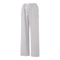 thumbnail image 4 of SUNSIOM Women Wide Leg Stripes Print Drawstring Low Rise Straight Leg Trousers Lounge Pants Pajama Pants, 4 of 10
