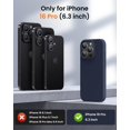 thumbnail image 5 of KOMI Designed for iPhone 16 Pro Case,Shockproof Liquid Silicone Protective Phone Case with Soft Anti-Scratch Microfiber Lining Ultra Slim Drop Protection Phone Cover 6.3 inch Midnight Blue, 5 of 5