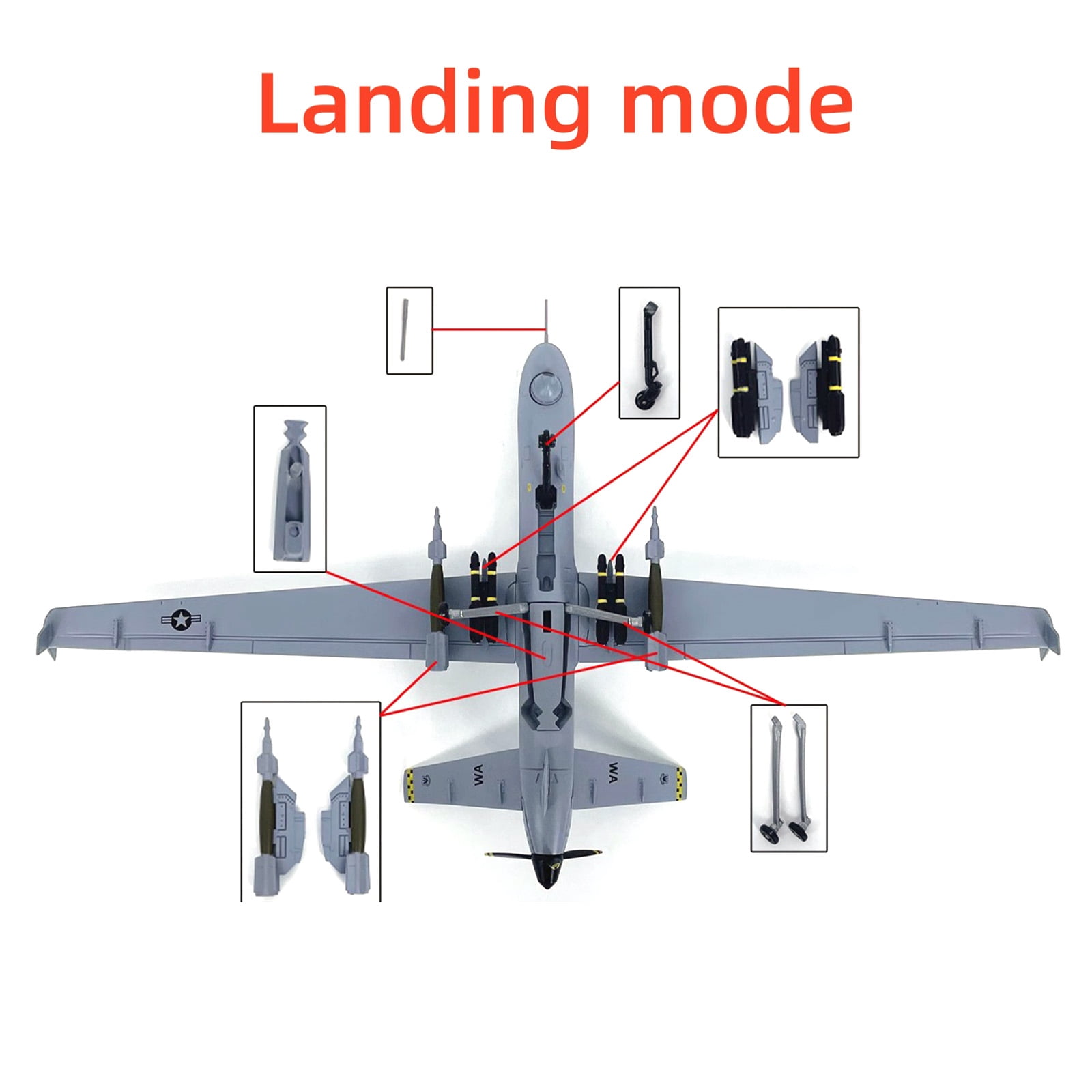 TAPDRA MQ-9 Reaper UAV Desktop Decor Model, US Air Force Themed, Ideal for Plane Enthusiasts
