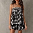 thumbnail image 6 of QGJZVUNL Gingham Lounge Sets for Women Summer Vacations Outfits Sleeveless Tank Tops and Plaid Shorts 2Pcs Set Size M, 6 of 7