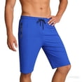 thumbnail image 4 of Besolor Mens Athletic Shorts Knee Length Lightweight Quick Dry Running Workout Drawstring Elastic Waist Shorts with Zipper Pockets(XX-Large,Blue), 4 of 6