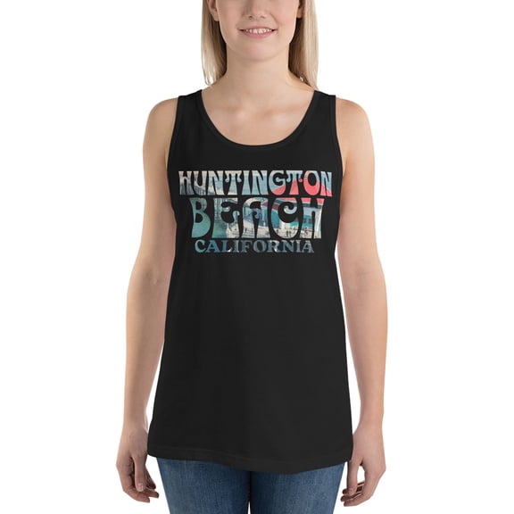 Huntington Beach, California Tank Top Women | Spring Break Summer Vacation Tank (XS)