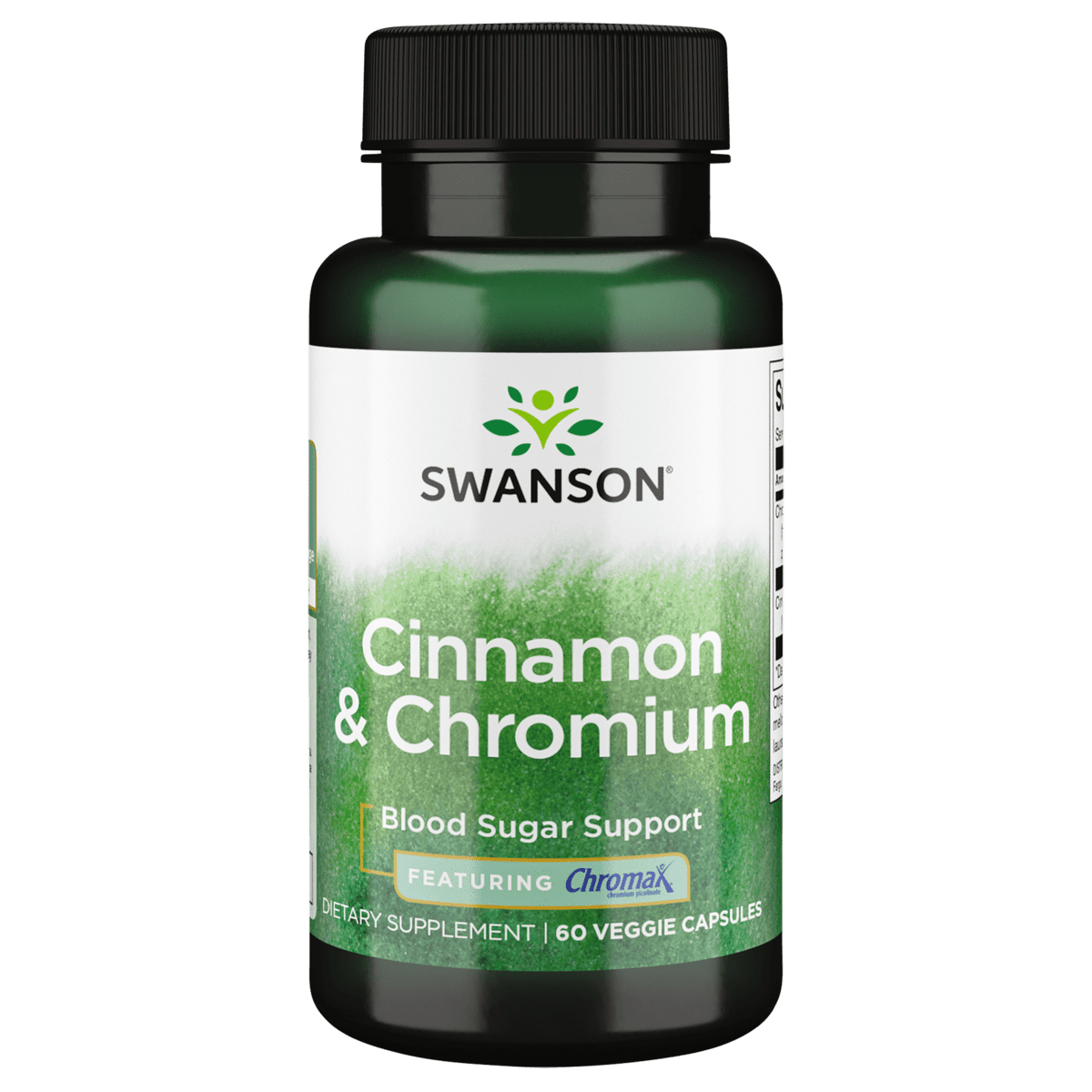 Swanson Cinnamon and Chromium Featuring Chromax 60 Veggie Capsules