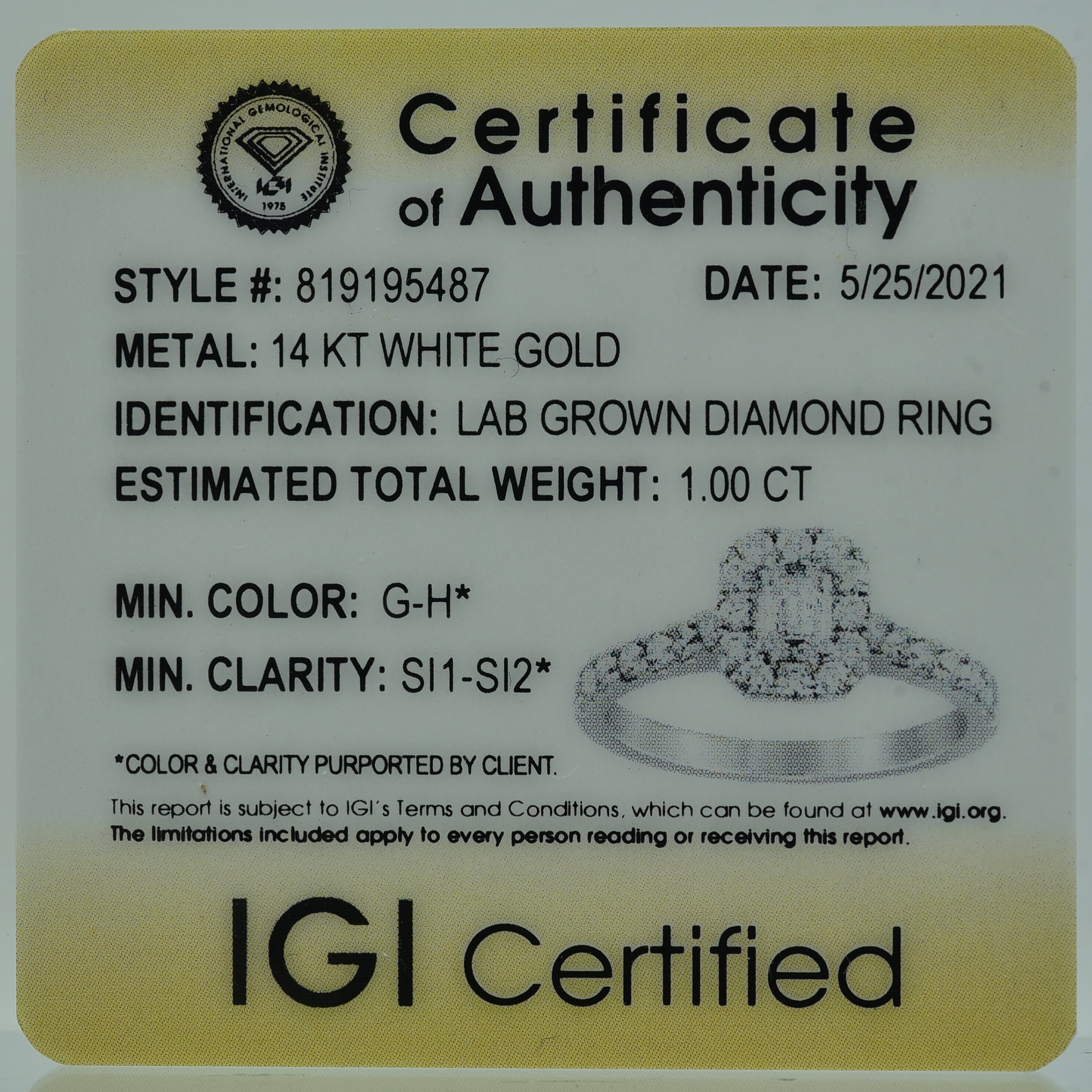 Unique Moments 1 ct Lab Grown Diamond Halo Emerald Engagement Ring in 14K White Gold (G-H, SI1-SI2)