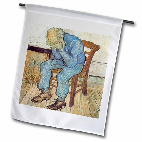 3dRose, Old Man in Sorrow by Vincent Van Gogh, 12 x 18 inch Garden Flag
