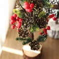 thumbnail image 4 of Arbre de Pin Artificiel Enneigé de 24 Pouces avec Baies Rouges et Base en Bois, Décoration de Table pour les Fêtes d'Hiver, Accent de Sapin de Noël Festif, 4 of 5