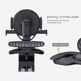 thumbnail image 3 of Soporte universal para teléfono de salpicadero de coche, con abrazadera para matrícula de aparcamiento, manos libres y rotación de 360 grados., 3 of 5