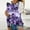 Purple, variant on LEBONYARD Womens Tops Casual ClearanceWomen's Casual Plaid Round Neck Short Sleeved T-shirt Loose Top Navy M