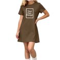 thumbnail image 6 of Auroural Girls Customized Customers Short Sleeve T Shirt Dress Casual Crew Short Sleeve Round-Neck Dress Kids, 6 of 9