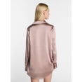 thumbnail image 3 of Kacey Lee Women's Satin Sleep Shirt with Long Sleeves, Size XS-XXL, 3 of 5