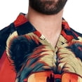 thumbnail image 5 of Vintage Bear Men's Short Sleeve Poplin Shirt, Casual Printed Button Down Top for Summer Beach, Spread Collar Unisex Beach Shirt, 5 of 6