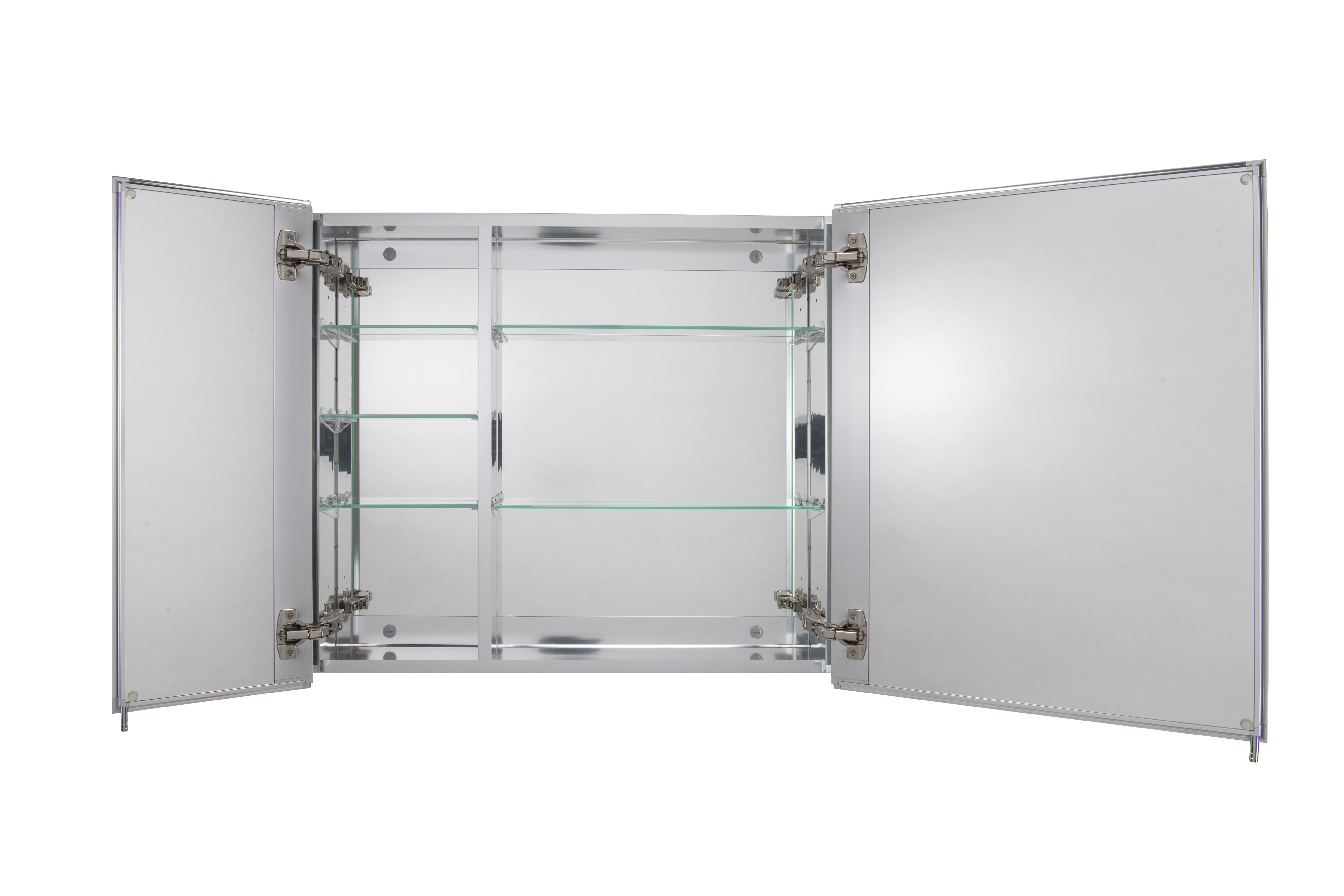 Croydex Halton Double Door Aluminium Bathroom Medicine Cabinet in Chrome (30x26in)