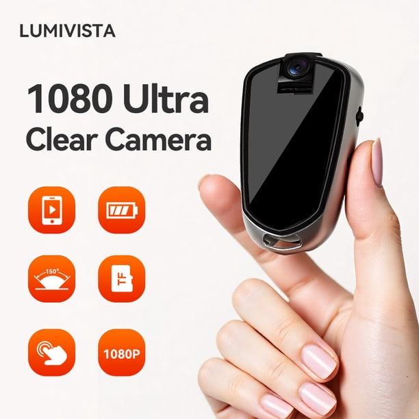 Cámara Mini 1080P Giratoria 180° con Parte Trasera Magnética – Hidden Camera Portátil para Registro de Evidencias, Reproducción OTG,64GB