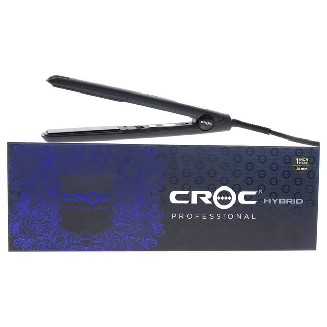 Hybrid Flat Iron - Black Titanium by Croc for Unisex - 1 Inch Flat Iron