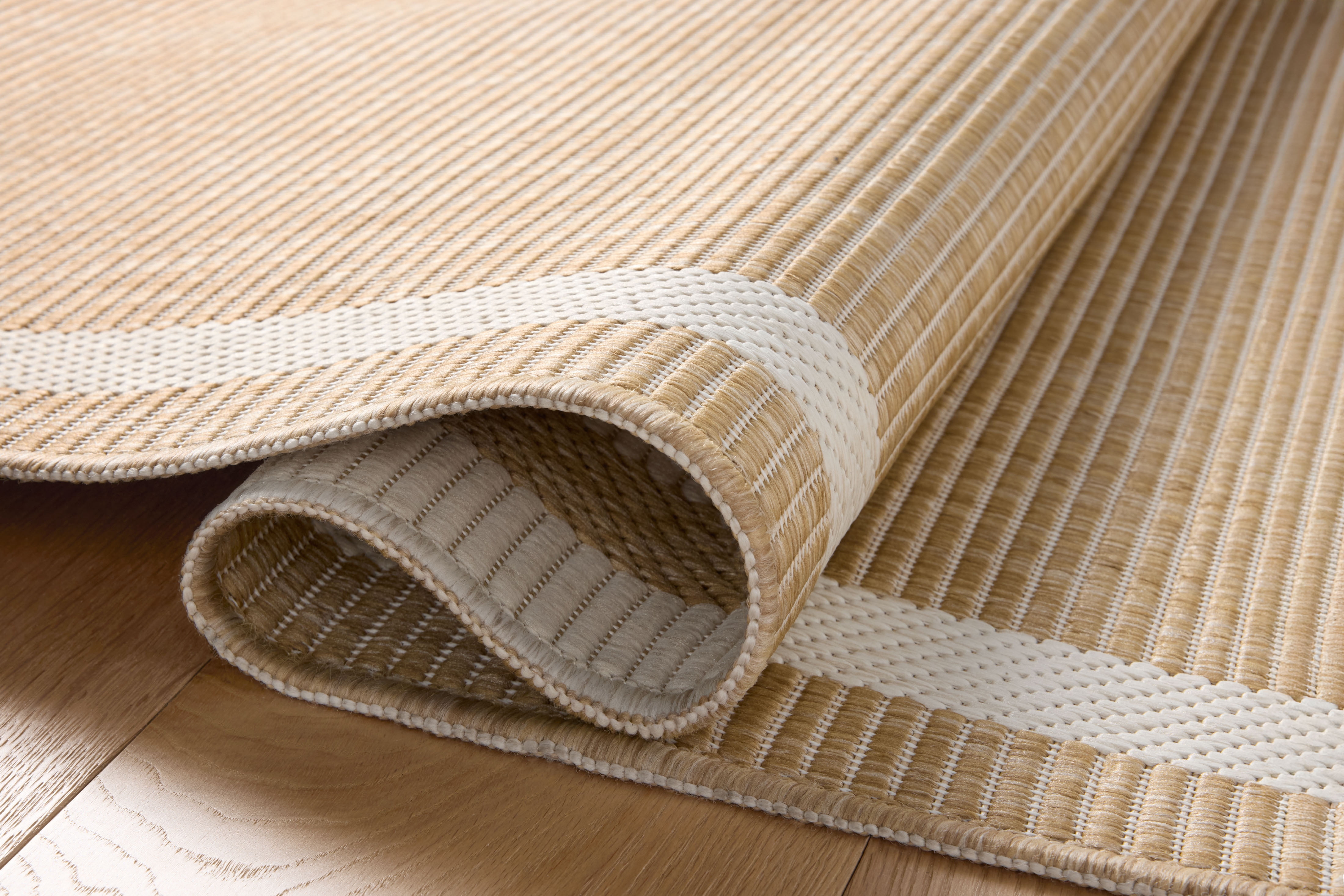 Indoor Outdoor Rug 2x4, Reversible, Loloi Easton Wheat / Ivory (2'3" x 3'9")