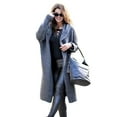 thumbnail image 2 of Women Oversized Hooded Open Front Cardigan Cable Knit Sweaters Solid Color Chunky Single Breasted Long Sweater Coats, 2 of 5