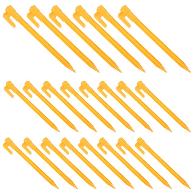 24 piezas de herramientas de camping resistentes, estacas de césped artificial para exteriores, carpas, clavos de tierra de plástico ABS
