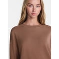 thumbnail image 4 of No Boundaries Pullover Crewneck Sleep Top with Long Sleeves, Women's XXS-3X, 4 of 5