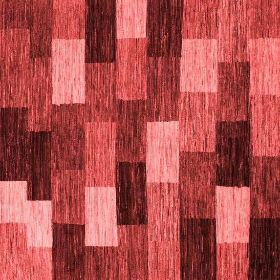 Ahgly Company Indoor Square Abstract Red Modern Area Rugs, 7' Square