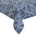 thumbnail image 2 of 60" x 120" White and Blue Paisley Outdoor Table Cloth, 2 of 3