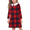 Red Plaid, variant on Oudiya Kids Navy Blue Vintage Long Sleeve T-Shirt Dress with Peter Pan Collar for girls 4-13 Years