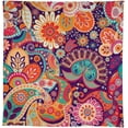 thumbnail image 5 of Paisley Floral Tablecloth, Mandala Indian Bohemian Colorful Flowers Boho Ethnic Style Floral Plants Table Cover for Picnic Spring Summer Party Decoration 55x55in, 5 of 6