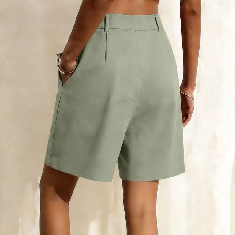 comfy dress shorts YMUQEIGH Women's Spring Summer Comfy A-Line Dress Shorts High Waist Wide Leg Tailored Trouser Shorts Ideal for Brunch Shopping Weekend Outings, Size: