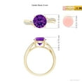 thumbnail image 4 of ANGARA Natural Round 1.8 ct Amethyst Twisted Diamond Shank Ring in 14K Yellow Gold for Women (Size-8mm) | February Birthstone, Birthday, Anniversary, Jewelry Gift for Women | Natural Amethyst Ring, 4 of 9