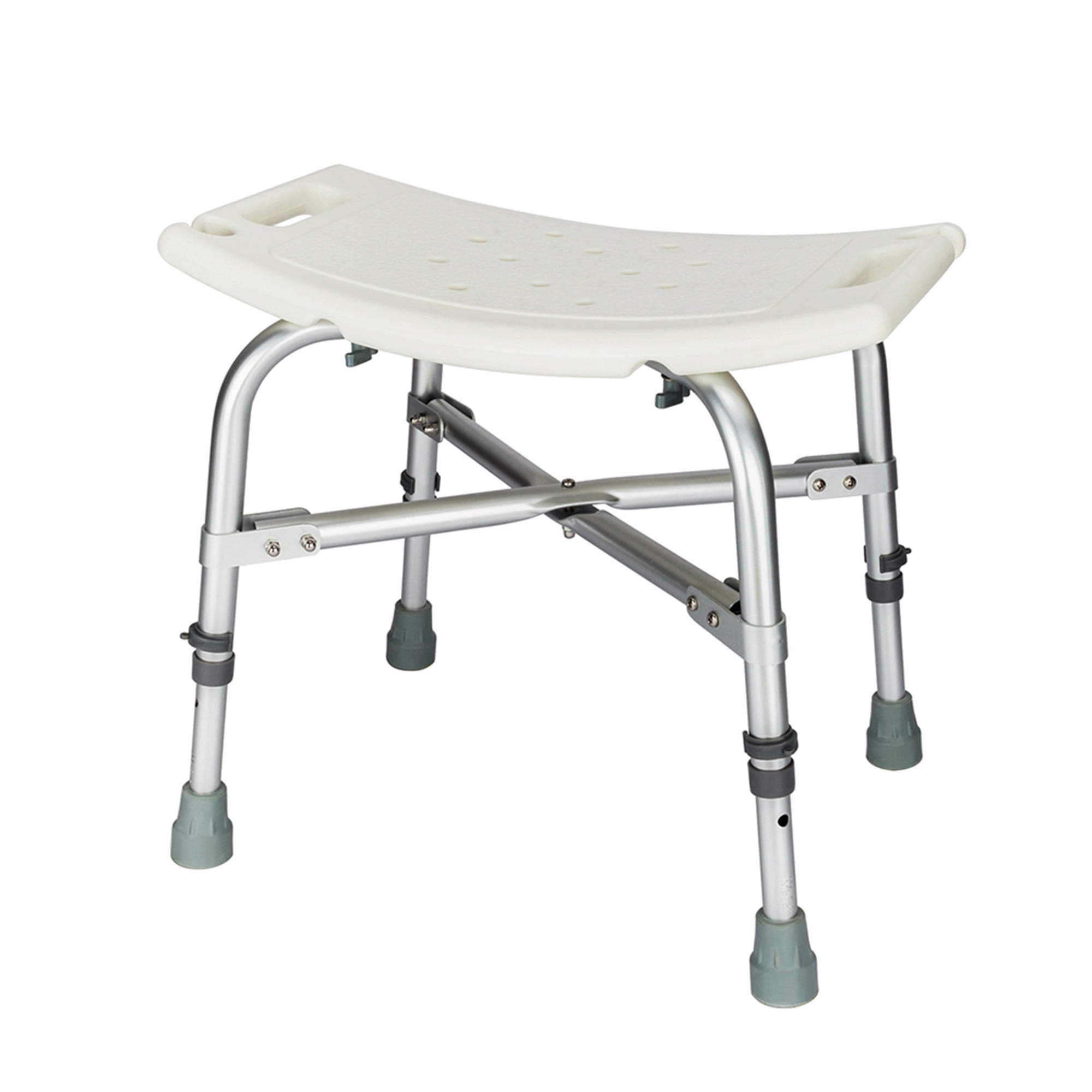 Kepooman 19" Shower Chair Bath Bench, Adjustable Shower Stools for Seniors, Elderly, Disabled, Shower Bench Seat Without Back, White