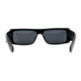 thumbnail image 2 of Square Flat Top Narrow Rectangular Plastic 90s Sunglasses All Black, 2 of 4