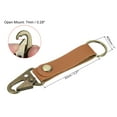 thumbnail image 2 of Leather Keychain, PU Belt Clip Key Ring Fob Holder for Bag Wallet, Brown, 2 of 5