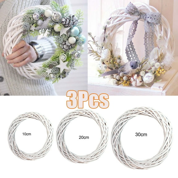 Zhaomeidaxi 3Pcs Wreath Rustic Ring Wreath DIY Crafts Base for Christmas Wreath Door Garland Home Decoration Gift Hanging Decor