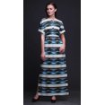 thumbnail image 4 of Bimba Rayon Geometric Ikat Printed Gown Kimono Sleeves Summer Long Maxi SlitÂ&nbsp;Dress-XXX-Large, 4 of 6
