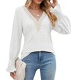 thumbnail image 1 of Camiseta holgada shaofei Manga larga Cuello en V Talla XXL Color rojo vino, 1 of 5