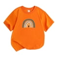 thumbnail image 3 of Elainilye Fashion Summer Orange Shirt for Kids Unisex Round Neck Cotton Short Sleeve Cotton T-shirt Top Sizes 2-13Y,Orange, 3 of 4