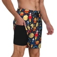 thumbnail image 2 of Balery Colorful Astronomy Bañador para hombre, shorts de playa de secado rápido con entrepierna y forro de compresión-Medium, 2 of 6