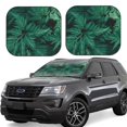 thumbnail image 2 of Daiia Green Leave Fern 2PCS Car Windshield Sun Shade, Foldable Sun Shield for Car Front Window, Auto Sun Blocker Visor Protector Universal for Truck SUV Pickup-Medium, 2 of 7