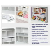 Badger Basket Combo Bin Wood Toy Storage Organizer with Three Baskets 8.6 Cu ft.- White/Gray