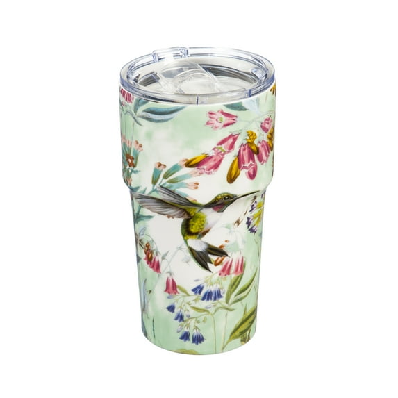 Cypress Double Wall Ceramic Companion Cup with Tritan Lid, 13 OZ, Paradise Pond